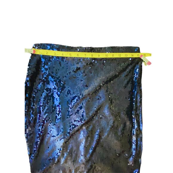 BLUE SEQUIN MIDI SKIRT - Picture 3 of 9